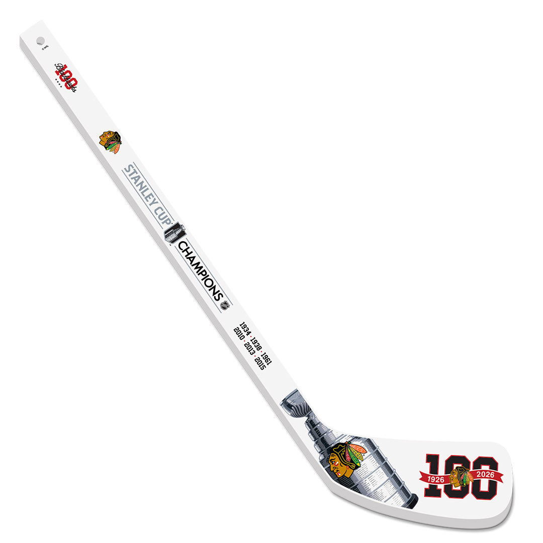 Chicago Blackhawks Centennial Mini Hockey Stick Stanley Cup Champions
