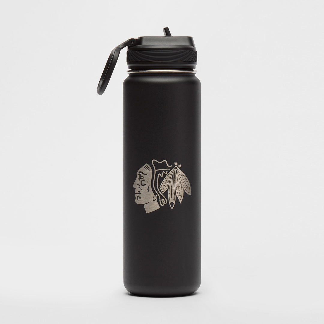 lululemon Chicago Blackhawks Back to Life Sport Bottle 24oz Straw Lid