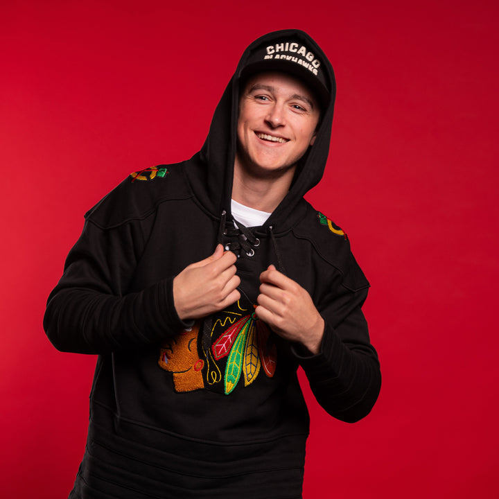 Blackhawks Originals Black Hockey Hoodie