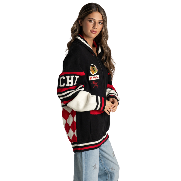 Wild Collective Chicago Blackhawks Diamond Jacquard Sweater