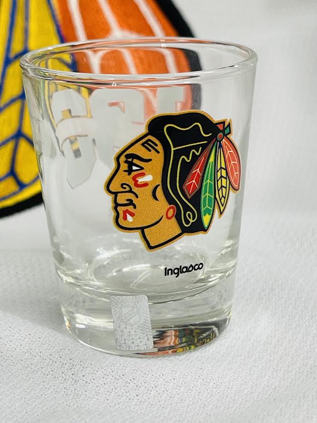 HAWKS CENTENNIAL LOGO SHOT GLASS