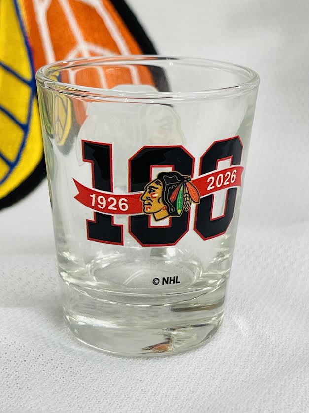 HAWKS CENTENNIAL LOGO SHOT GLASS