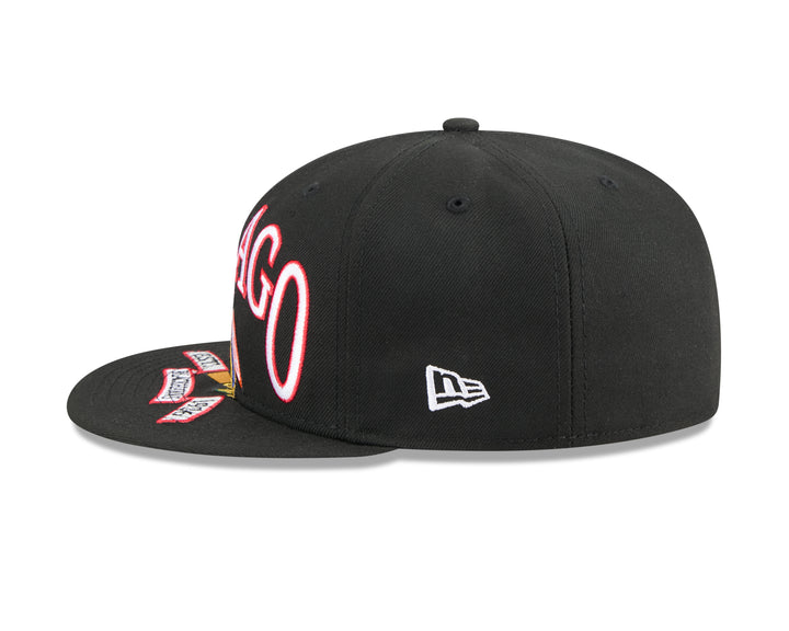 New Era Chicago Blackhawks 59FIFTY Oversized Primary Logo Fitted - Black