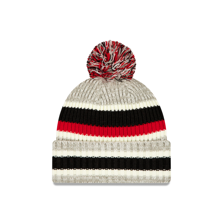 New Era Chicago Blackhawks Stripe Pom Knit Beanie