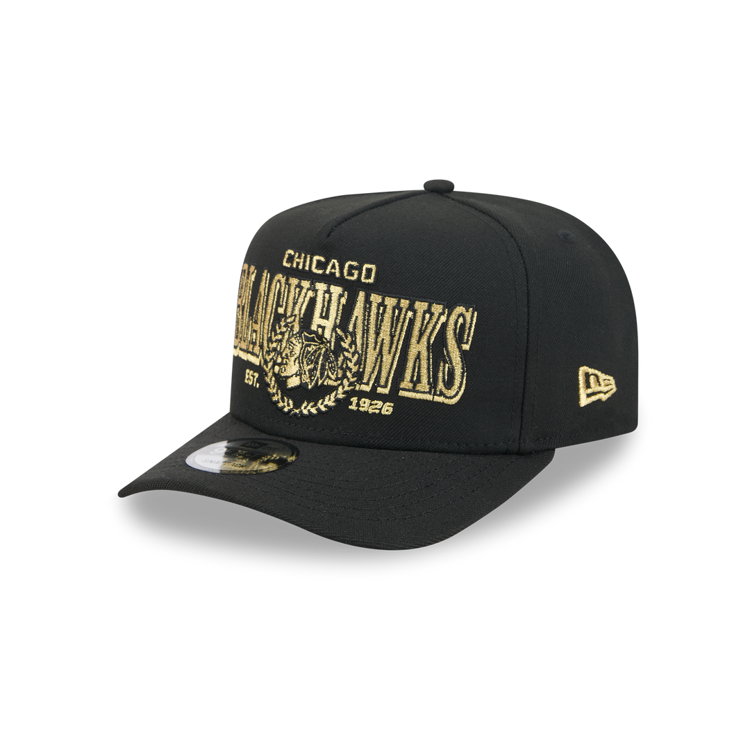 New Era Chicago Blackhawks 9FIFTY A-Frame Gold Laurel Snapback