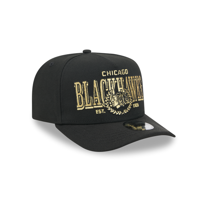 New Era Chicago Blackhawks 9FIFTY A-Frame Gold Laurel Snapback