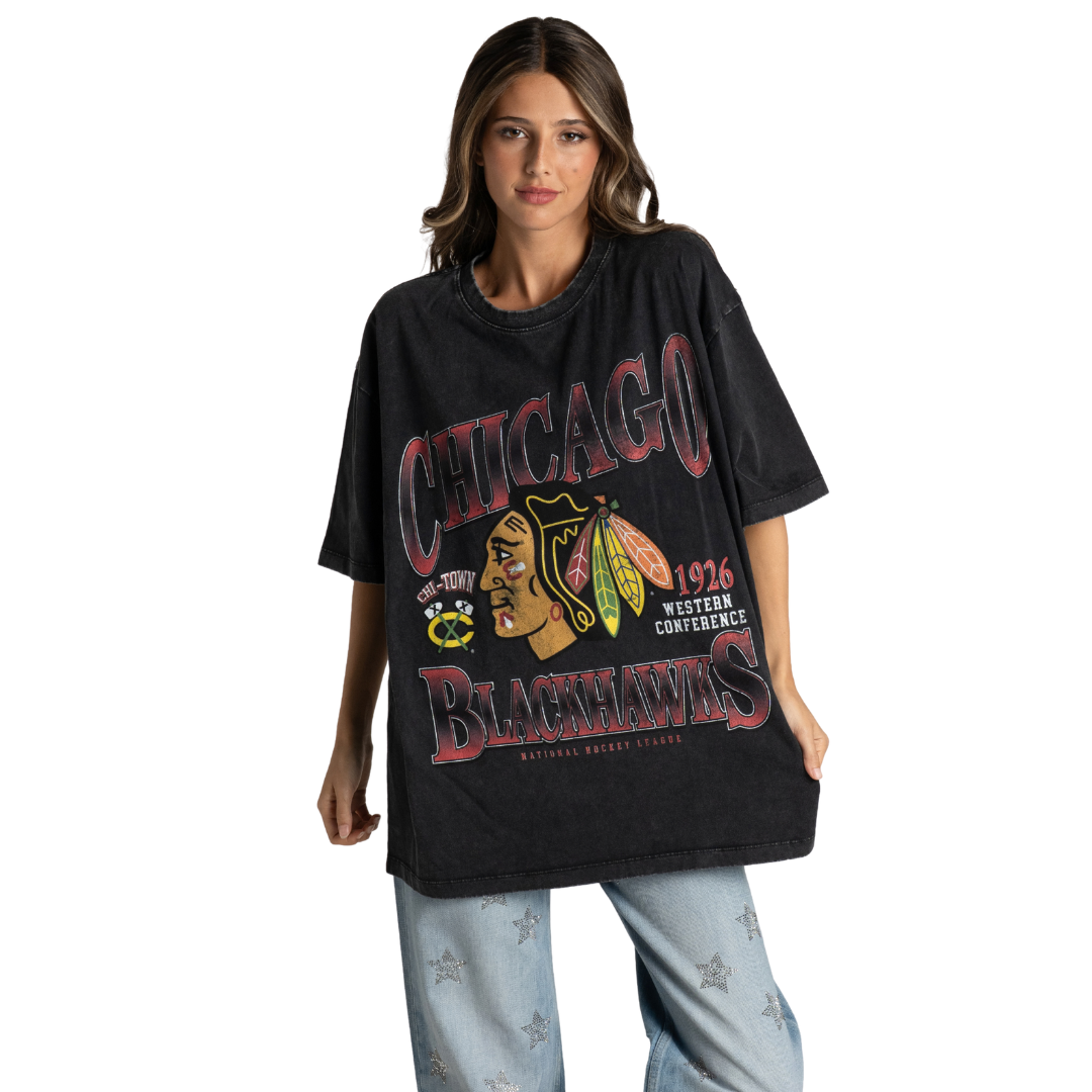 Wild Collective Chicago Blackhawks Oversized Streetwear Tee