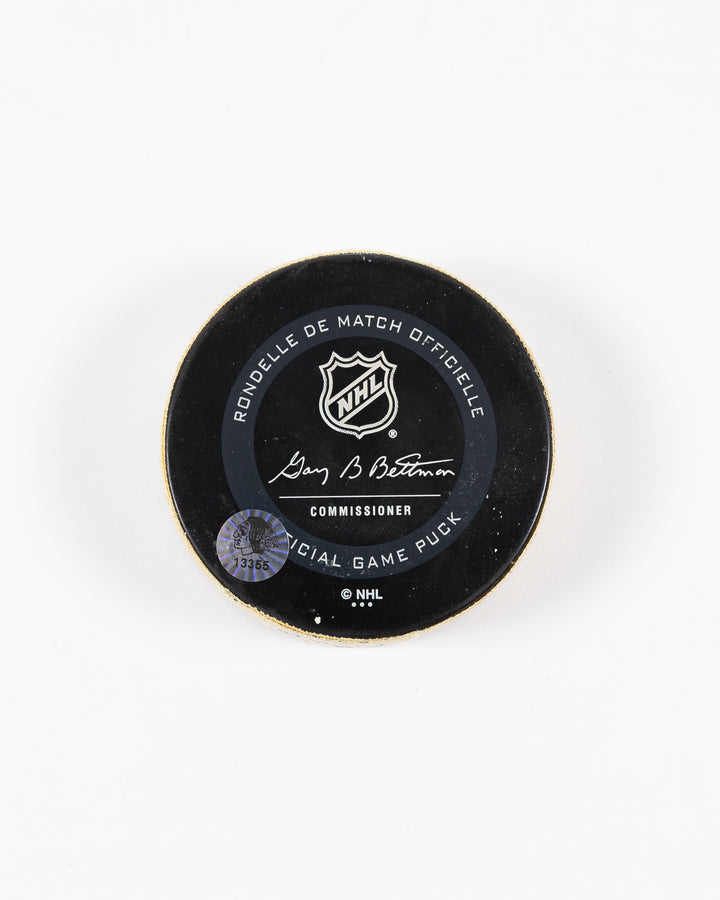 Connor Murphy Game-Used Goal Puck 11/19/19 13355