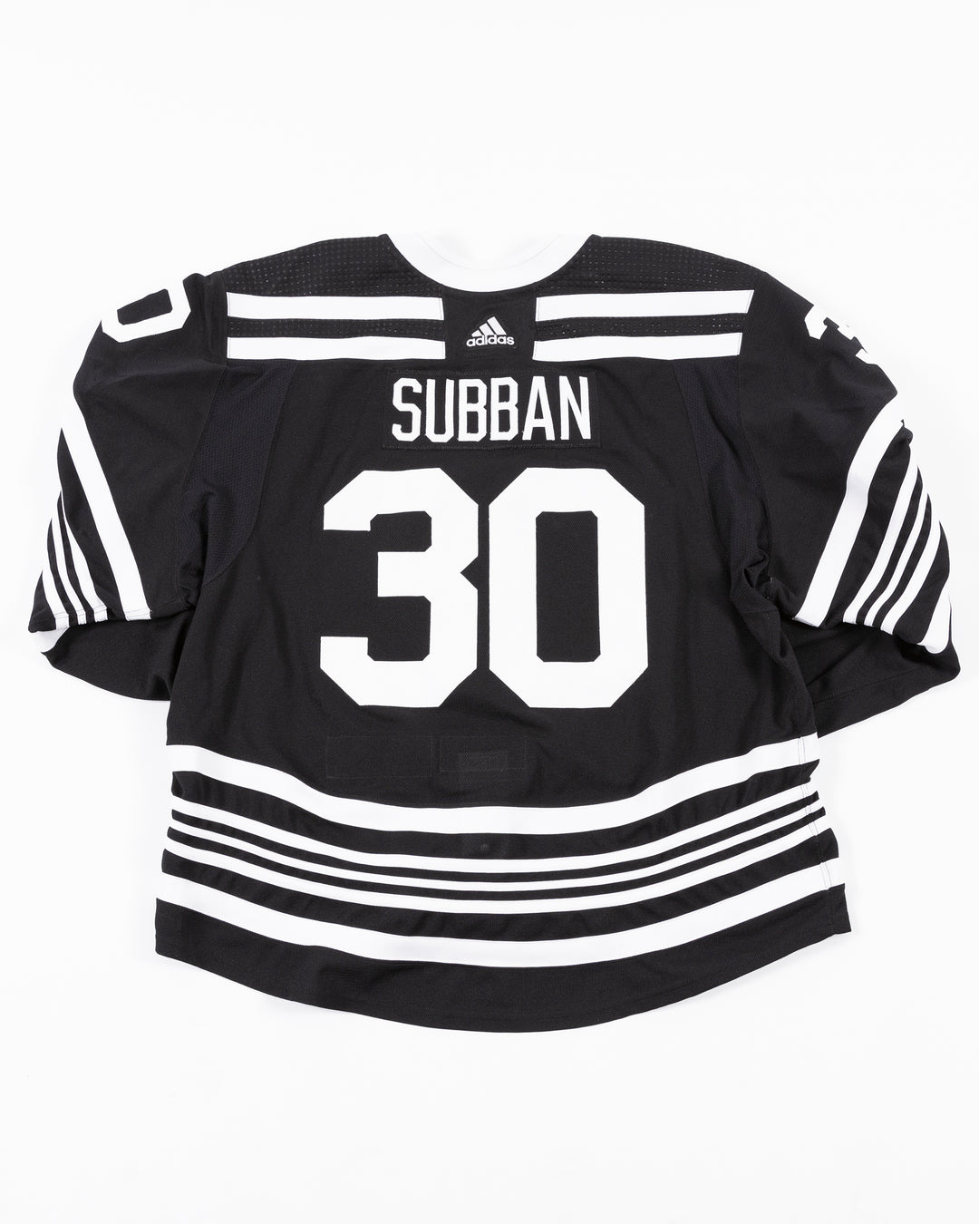 Malcolm Subban team issued black alternate jersey - back lay flat