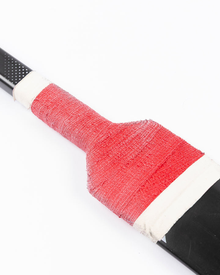 WARRIOR brand hockey goalie stick used in game by former Chicago Blackhawks goalie Petr Mrazek - tape detail lay flat