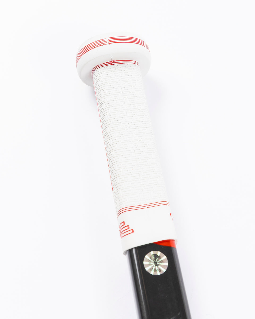 WARRIOR brand hockey goalie stick used in game by former Chicago Blackhawks goalie Petr Mrazek - top stick detail lay flat