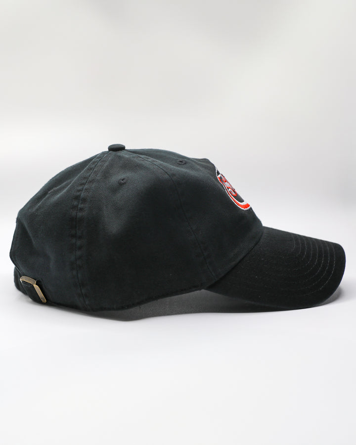 black '47 brand adjustable hat with embroidered Chicago Steel logo on front - right side lay flat