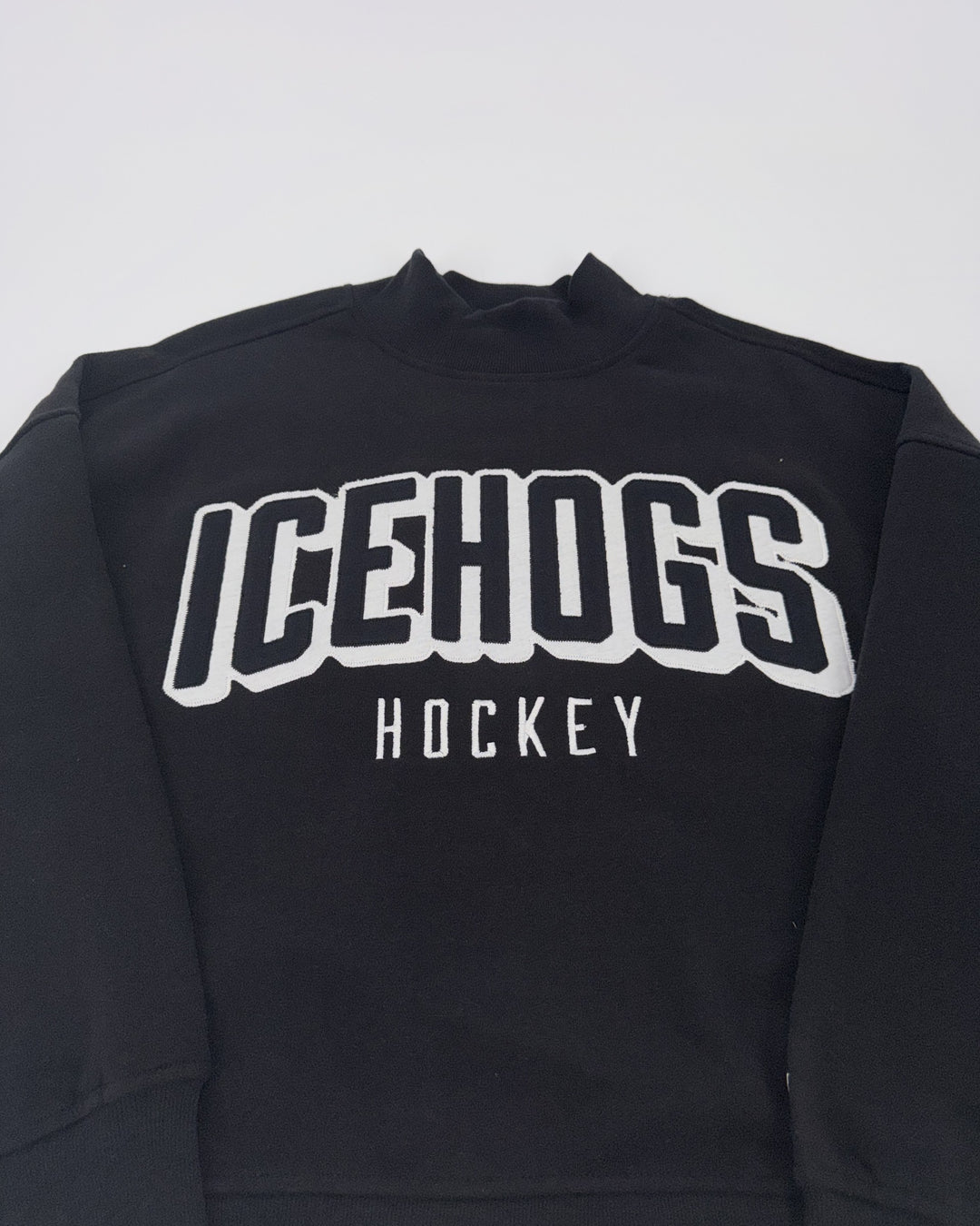 Rockford IceHogs League Ladies Black Mock Neck Crew