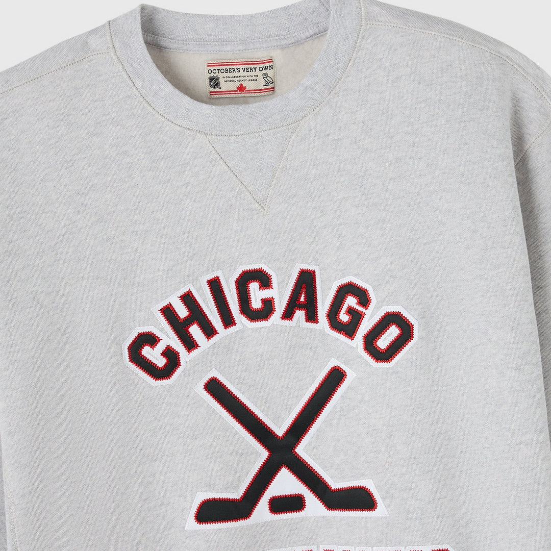 OVO x NHL Chicago Blackhawks Crewneck - Ash Heather