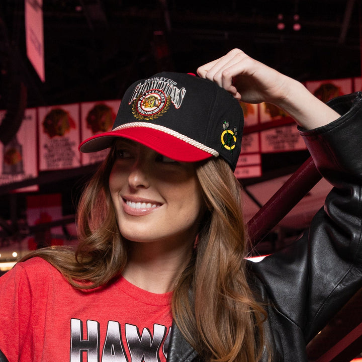 American Needle Chicago Blackhawks Champions Crest Roscoe Rope Hat