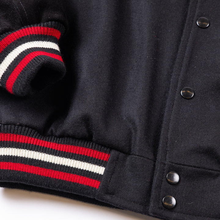 American Needle Chicago Blackhawks 6X Stanley Cup Champions Wool Leather Varsity Jacket