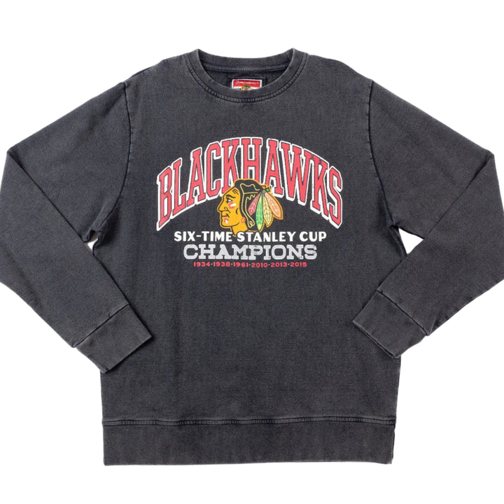 American Needle Chicago Blackhawks 6X Stanley Cup Champions Crewneck