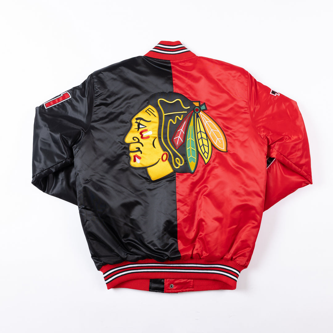 Starter Chicago Blackhawks Coin Toss 6X Stanley Cup Champs Varsity Jacket