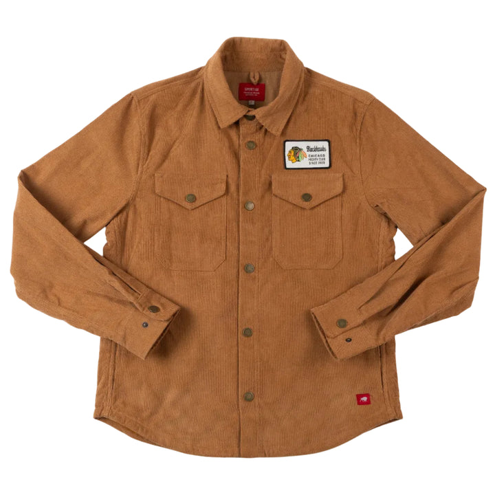 Sportiqe Chicago Blackhawks Bodie Corduroy Patch Jacket