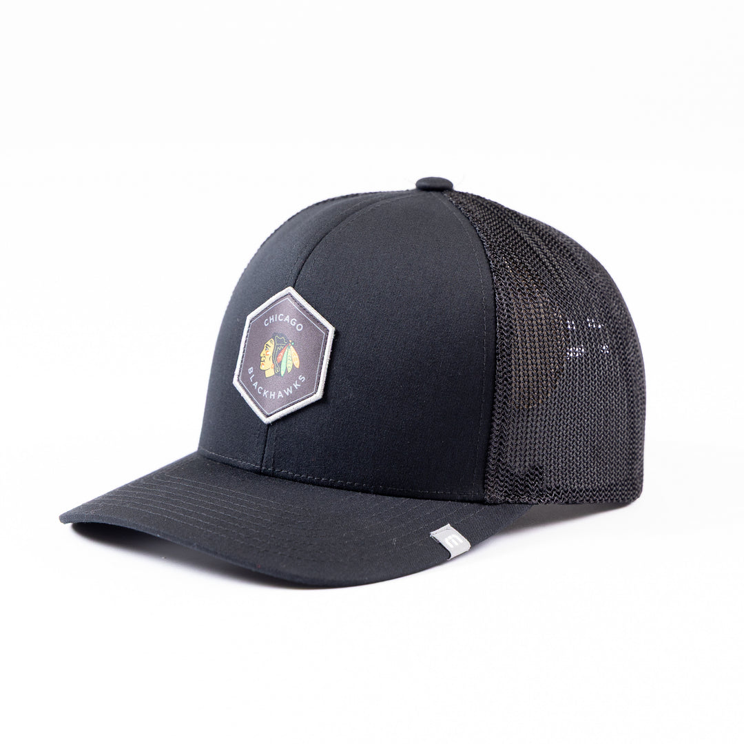 TravisMathew Chicago Blackhawks Widder 2.0 Primary Hexagon Snapback - Black
