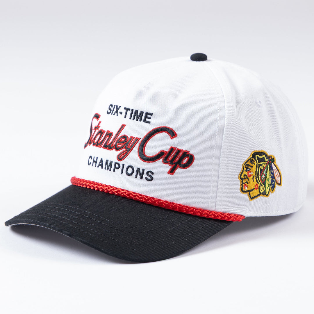 American Needle Chicago Blackhawks 6X Stanley Cup Champions Roscoe Rope Hat