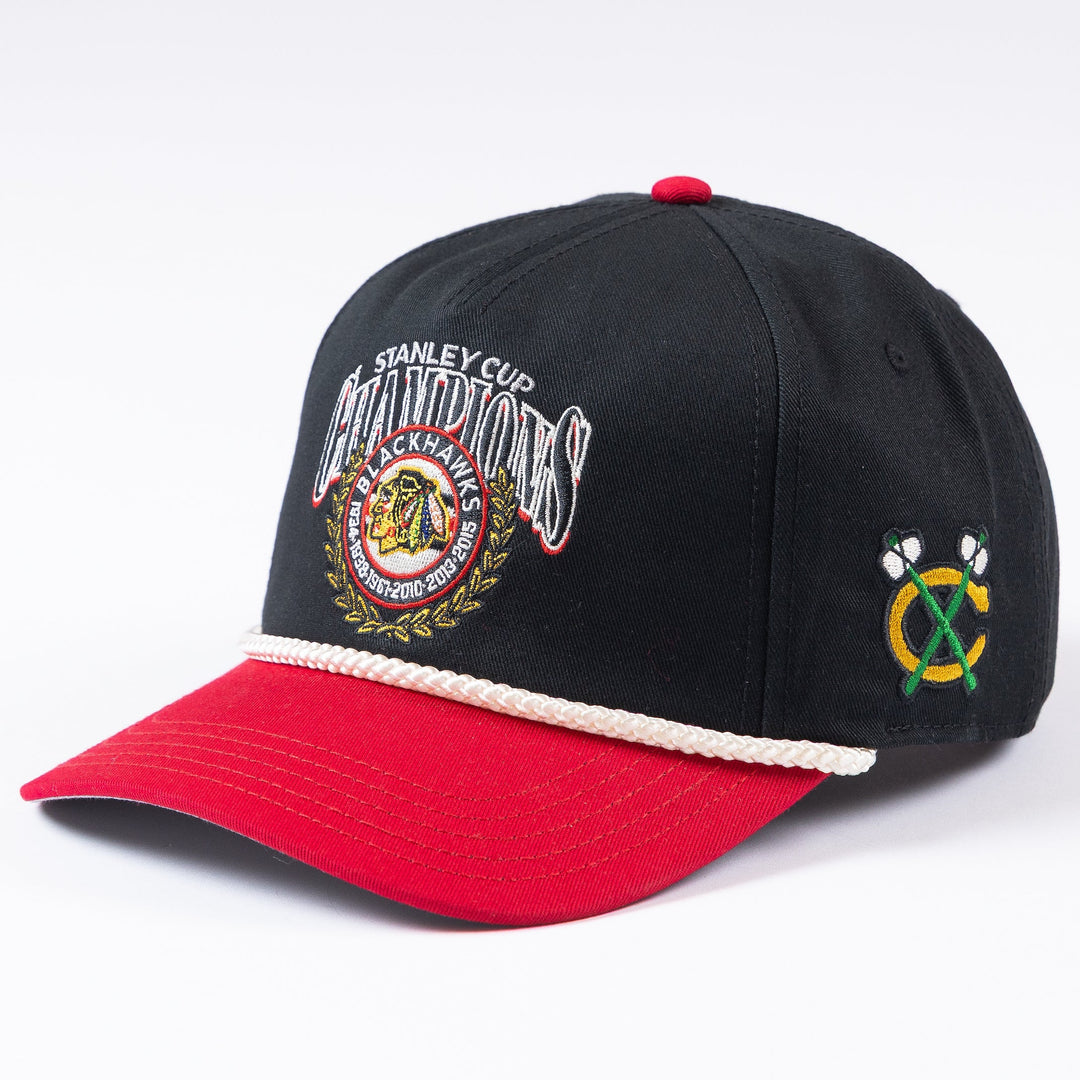 American Needle Chicago Blackhawks Champions Crest Roscoe Rope Hat