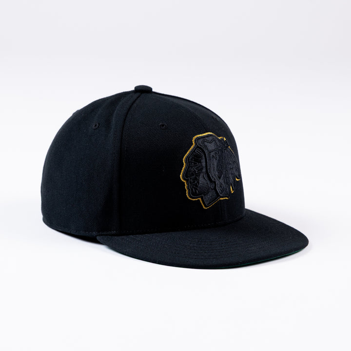 Mitchell & Ness Chicago Blackhawks Centennial Black & Gold Fitted Hat