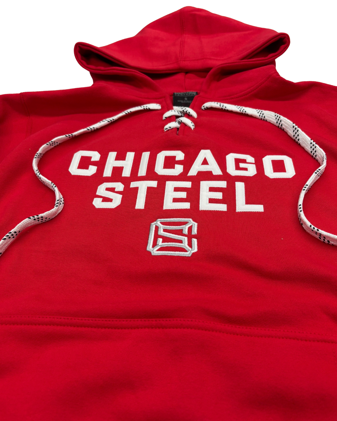 Chicago Steel Red Laced Hooded Sweatshirt