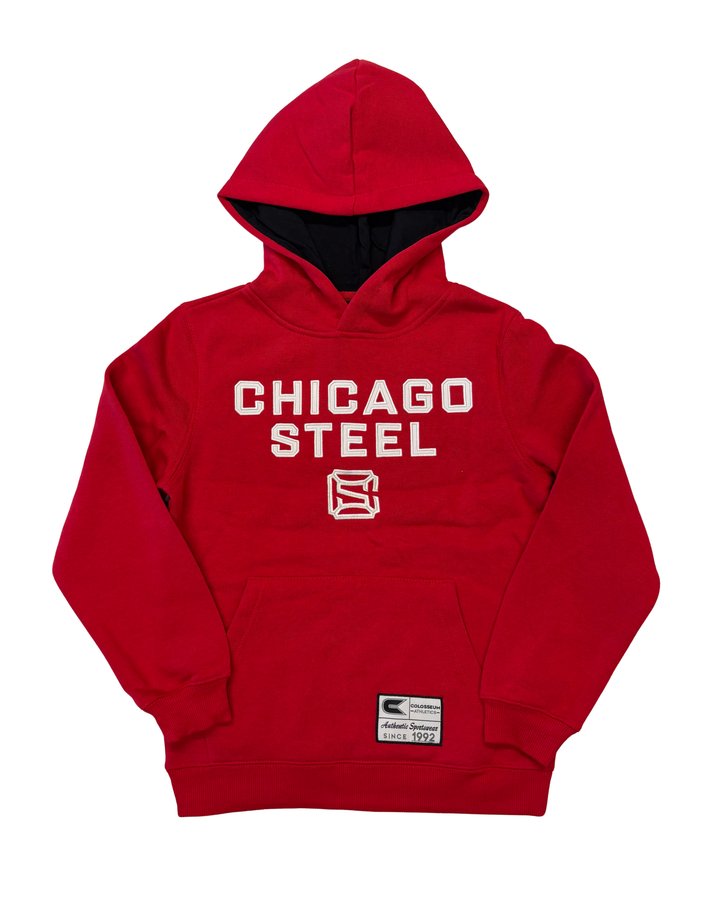 Chicago Steel Youth Red Wordmark Hoodie