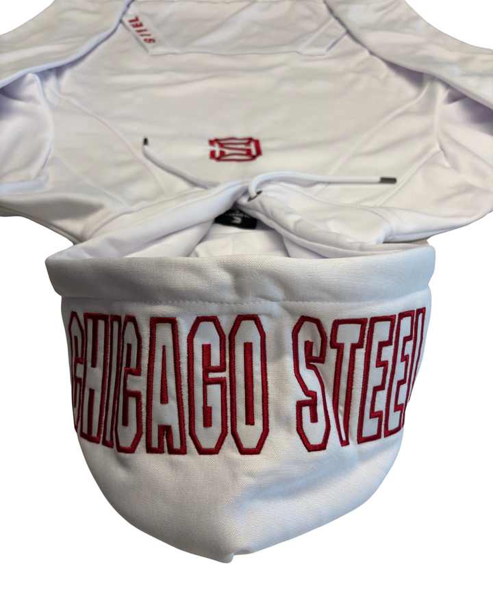 Chicago Steel White Hooded Sweatshirt