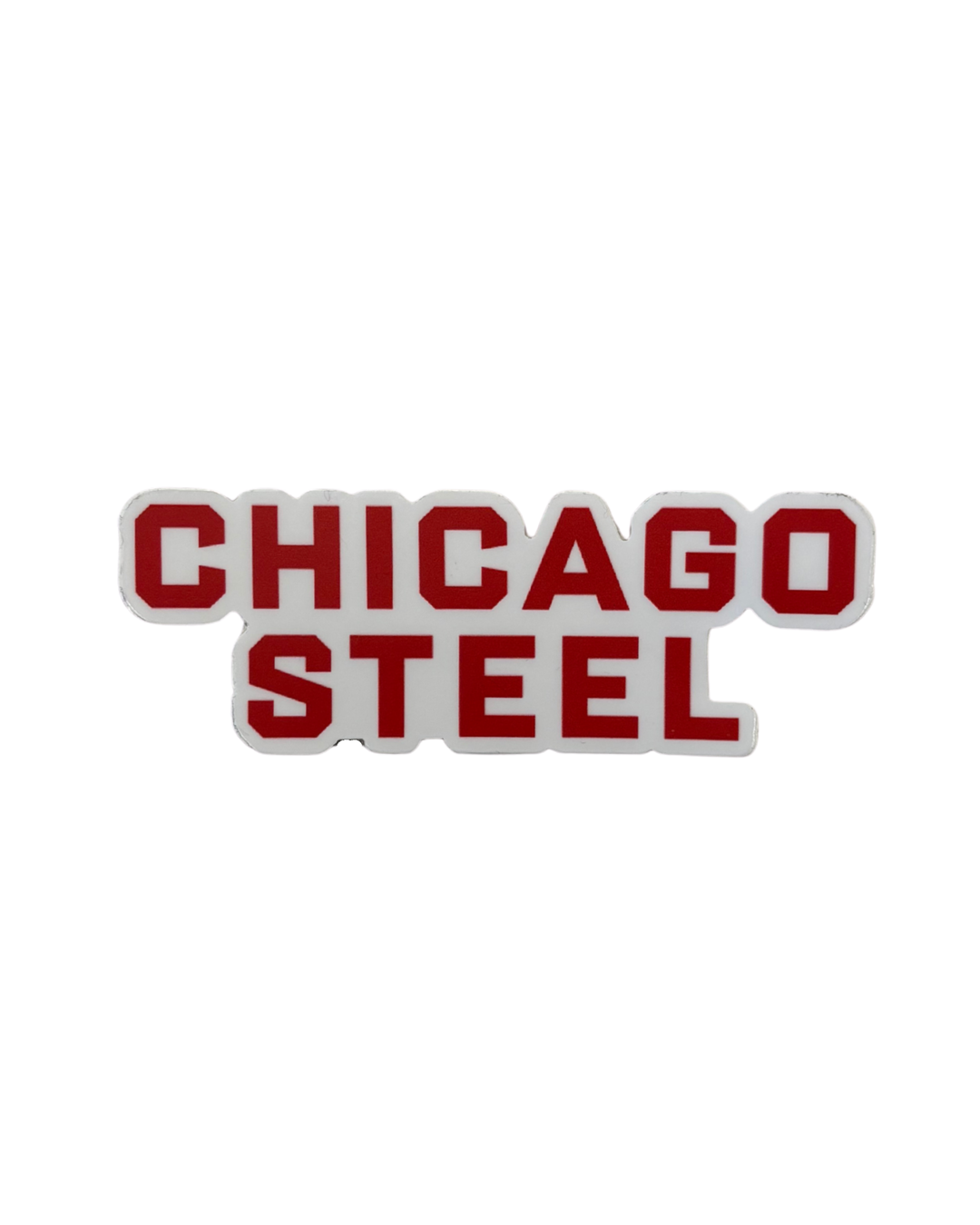 Chicago Steel Red Wordmark Sticker