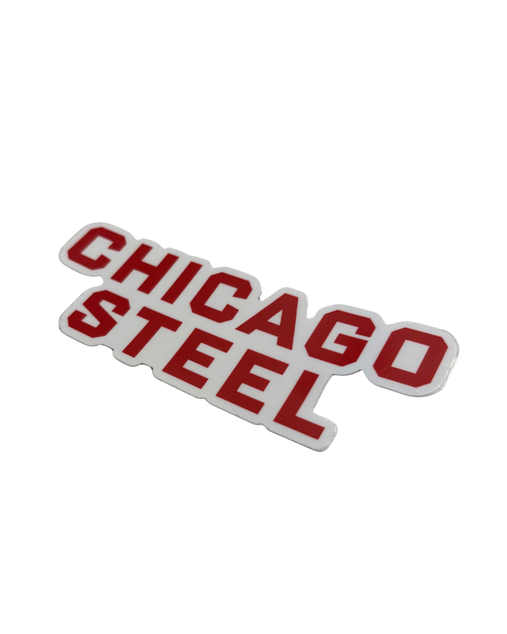 Chicago Steel Red Wordmark Sticker