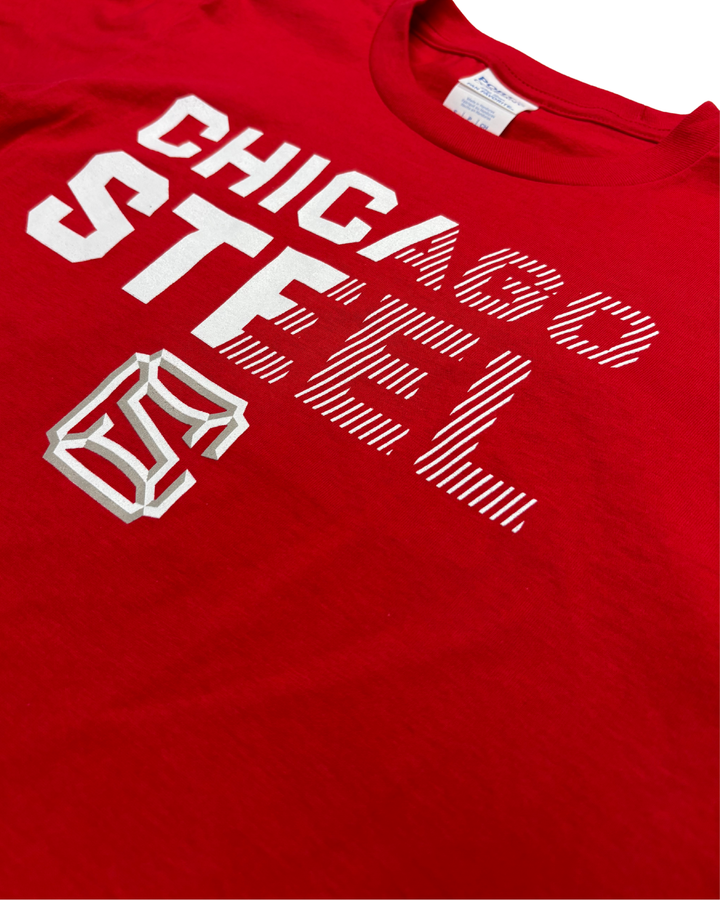 Chicago Steel Wordmark Youth Red Tee