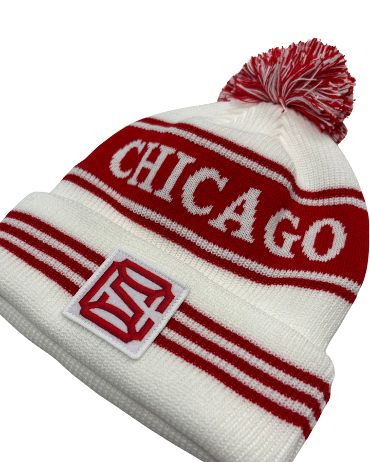 Chicago Steel Legacy White Knit Beanie