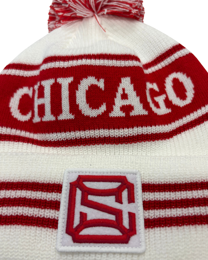 Chicago Steel Legacy White Knit Beanie