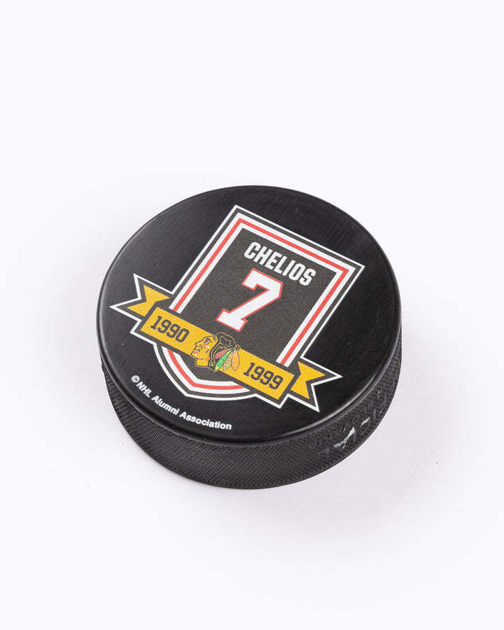 Chicago Blackhawks Chris Chelios Retirement Shield Puck