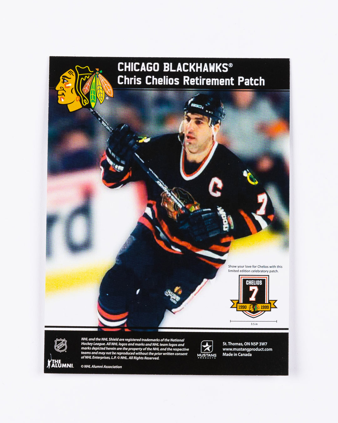 Chicago Blackhawks Chris Chelios Retirement Patch