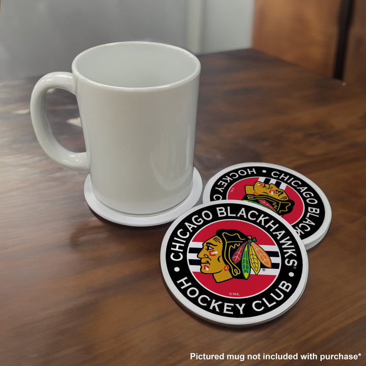 Chicago Blackhawks 8pk Coaster Stripe Design Set