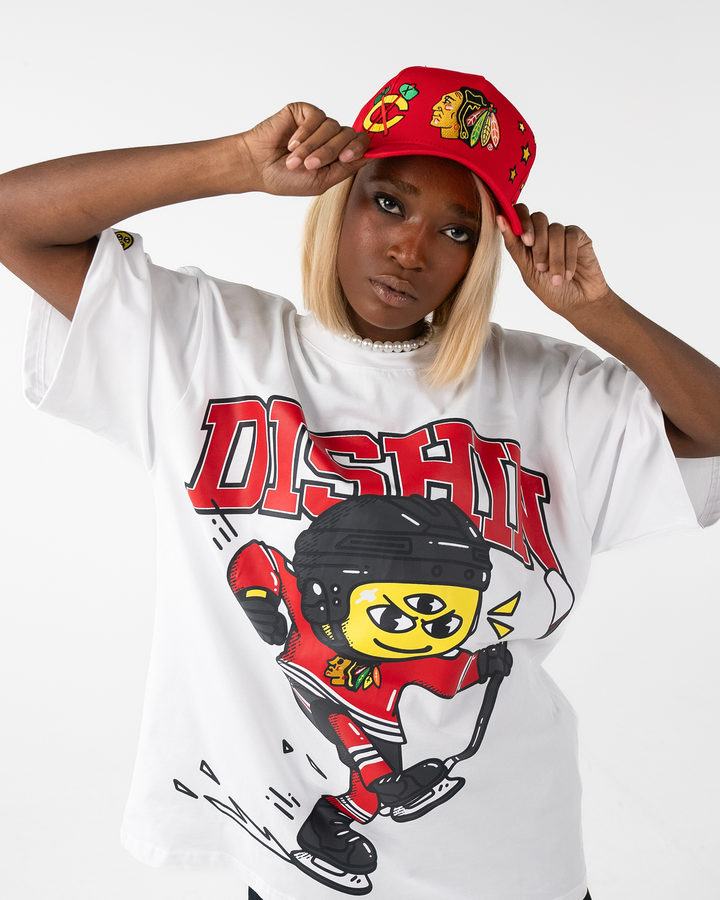 DISHIN x Chicago Blackhawks Oversized Smiley Tee