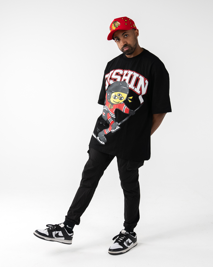 black DISHIN x Blackhawks tee - on male model