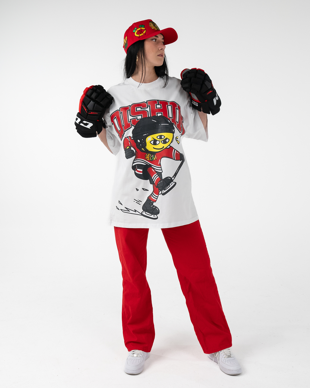 DISHIN x Chicago Blackhawks Oversized Smiley Tee