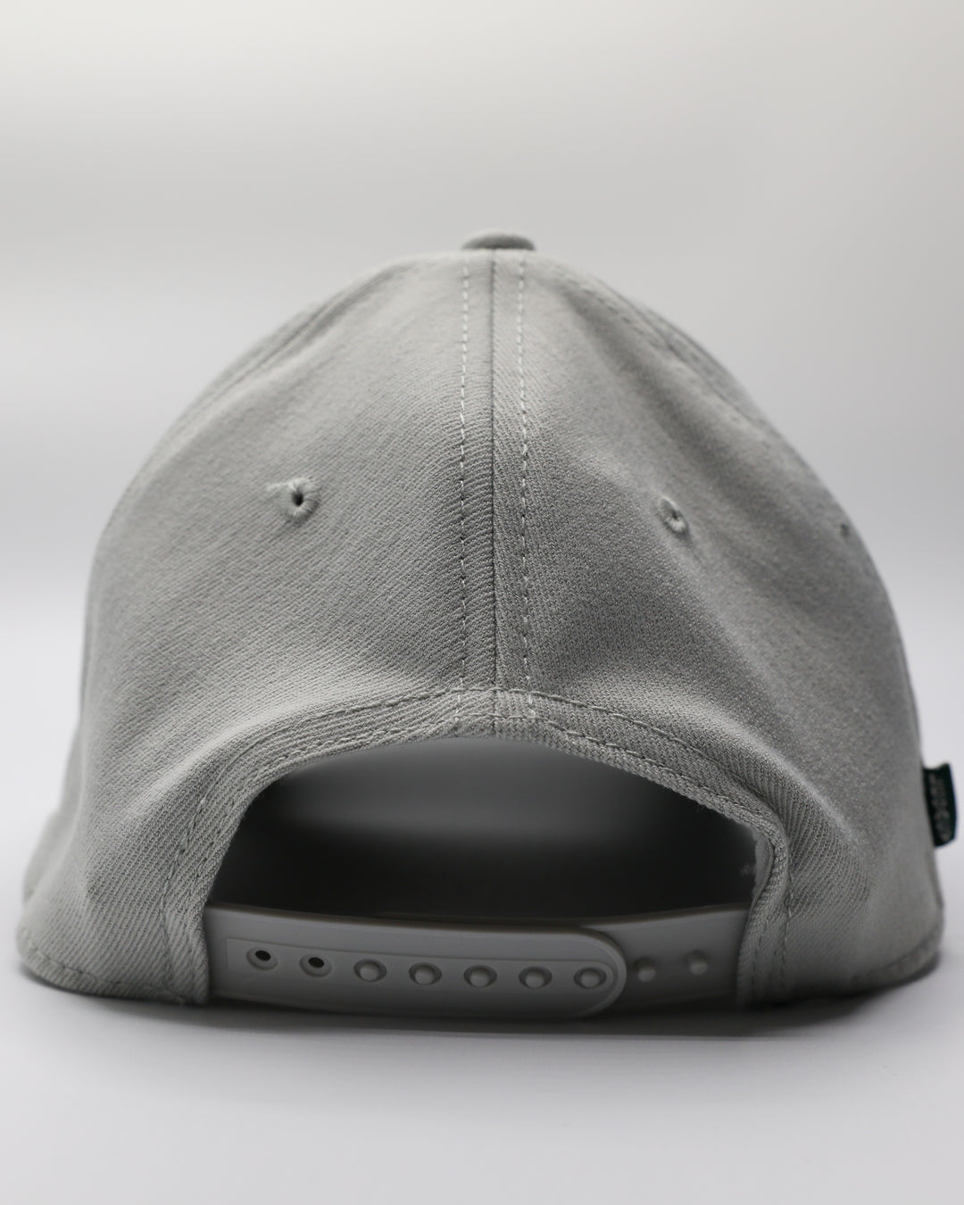 grey adjustable hat with tonal Chicago Steel logo embroidered on front - back lay flat