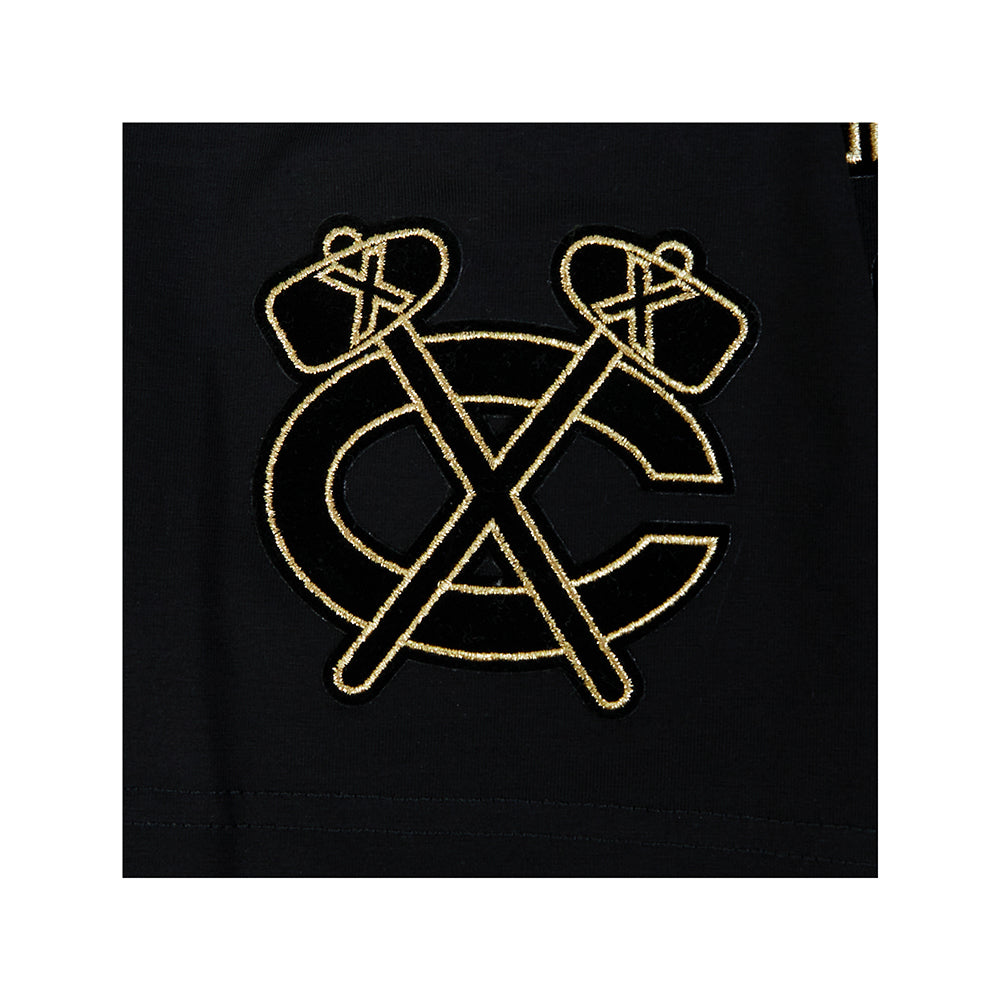 Pro Standard Chicago Blackhawks Centennial Black & Gold Short Sleeve Tee