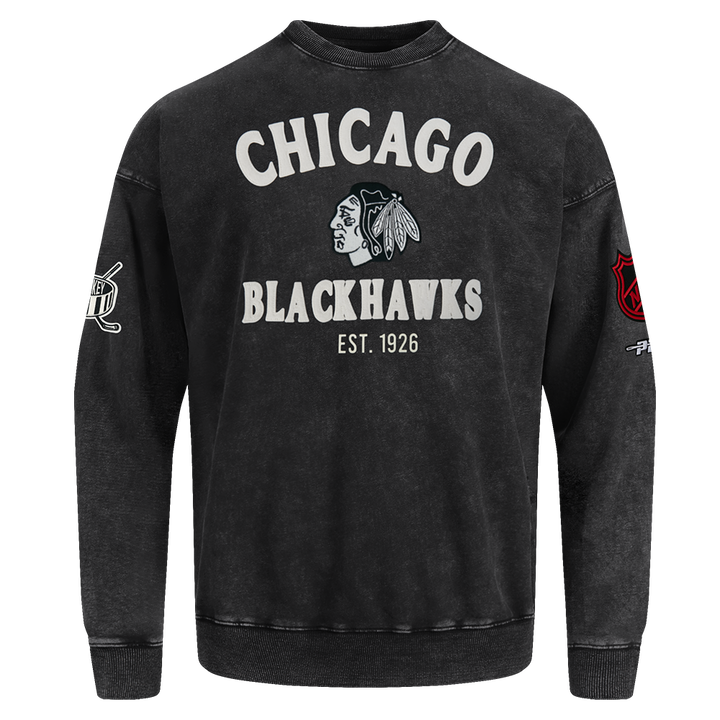 Pro Standard Chicago Blackhawks First Team Enzyme Wash Crewneck