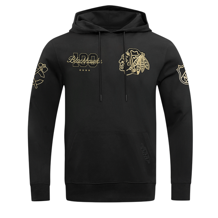 Pro Standard Chicago Blackhawks Centennial Black & Gold Hoodie