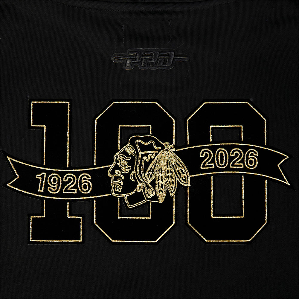 Pro Standard Chicago Blackhawks Centennial Black & Gold Hoodie