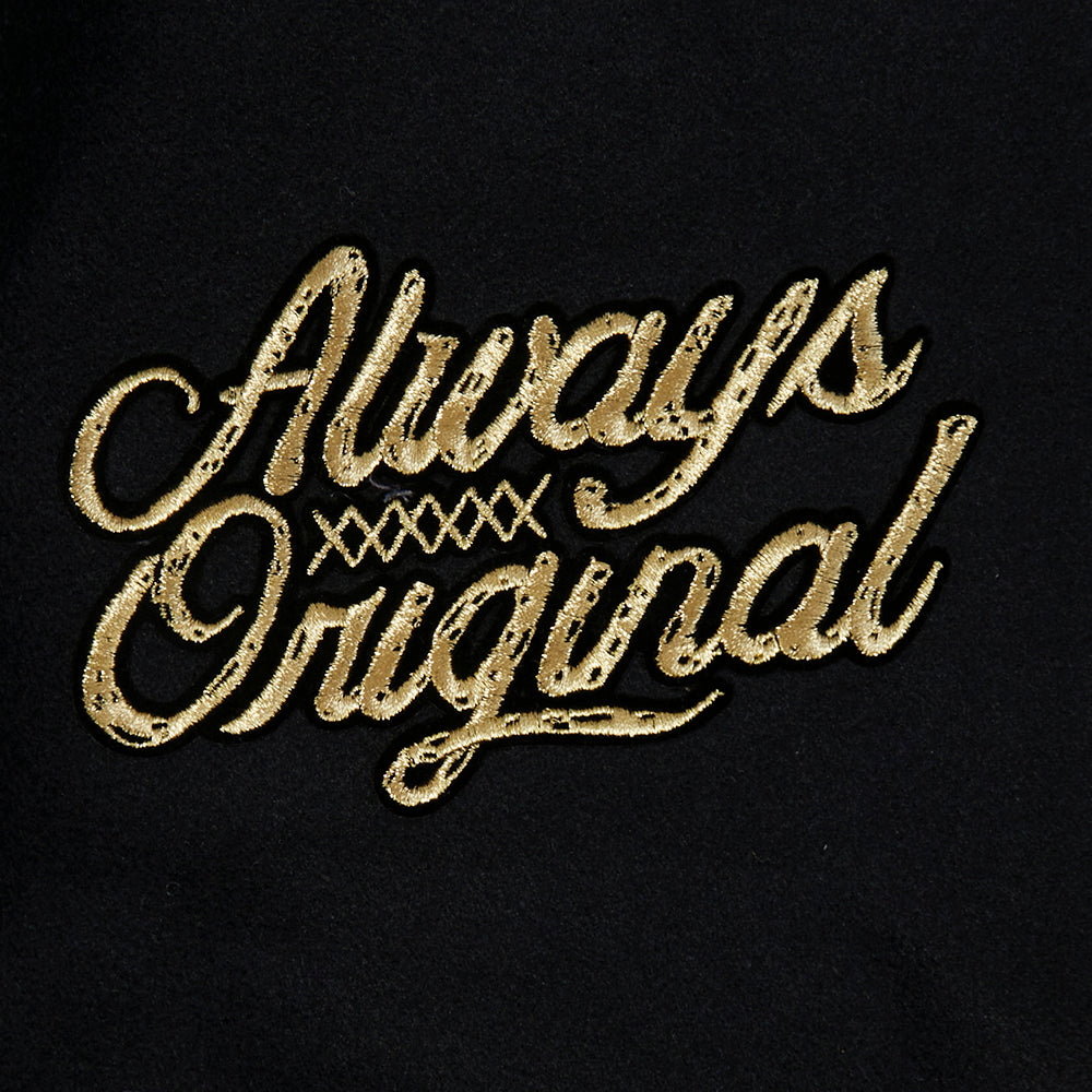 Pro Standard Chicago Blackhawks Centennial Black &amp; Gold Wool Varsity Jacket
