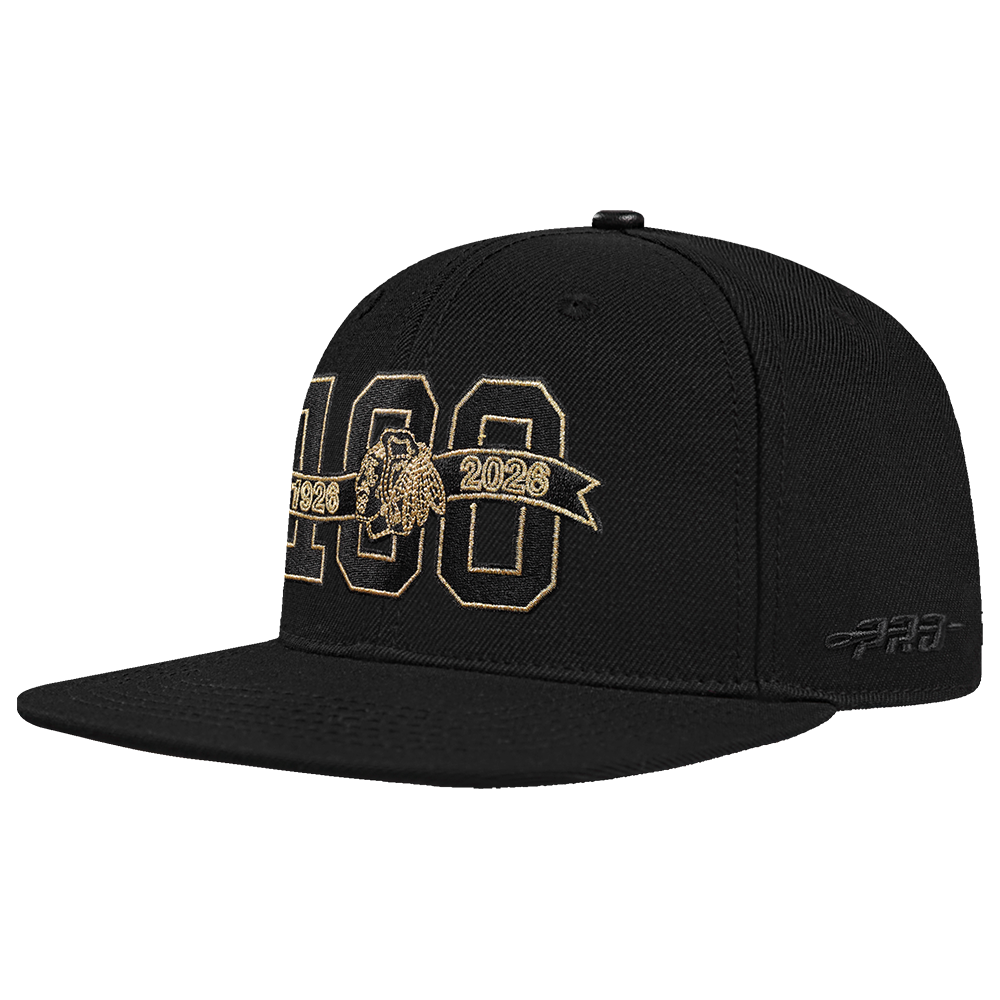 Pro Standard Chicago Blackhawks Centennial Black &amp; Gold Wool Snapback