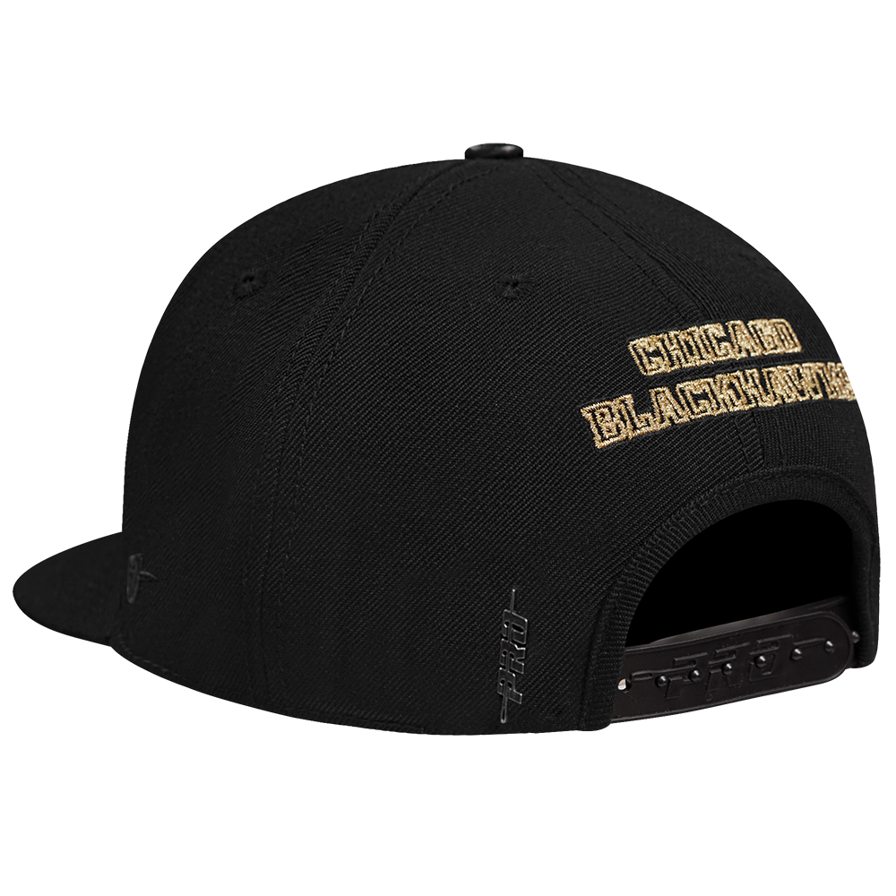 Pro Standard Chicago Blackhawks Centennial Black &amp; Gold Wool Snapback