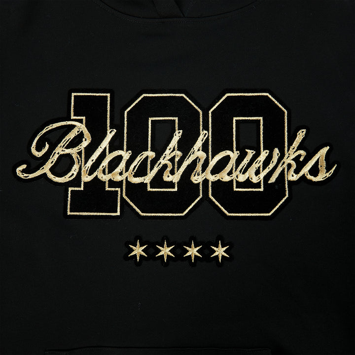 Pro Standard Chicago Blackhawks Centennial Black & Gold Women's Hoodie